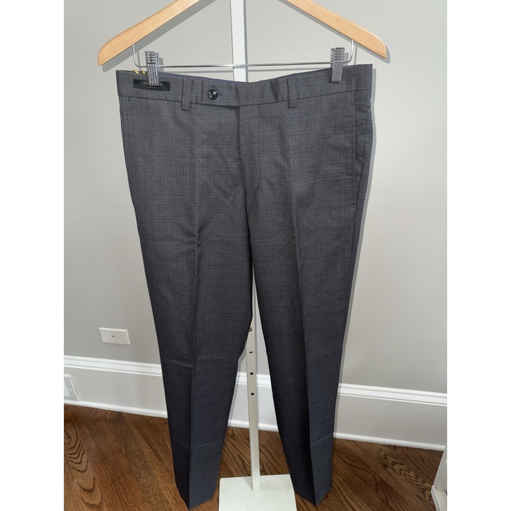 New Ted Baker Jefferson Pants Mens 32x31 Gray Dress Wool NWT